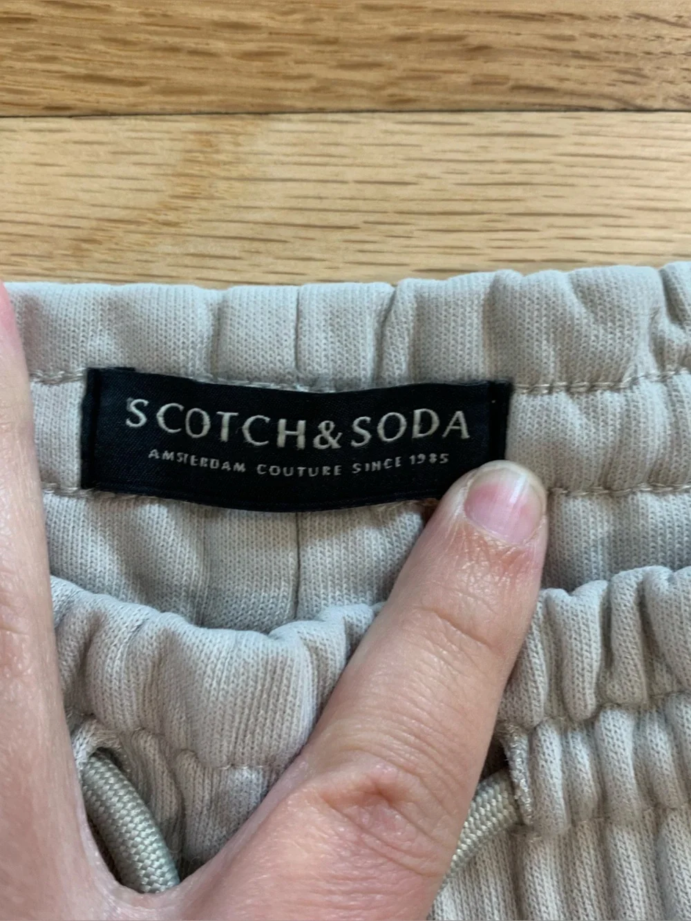 Scotch & Soda Mens Organic Cotton Joggers Beige Lounge Casual Pants Size Large - Picture 4 of 11